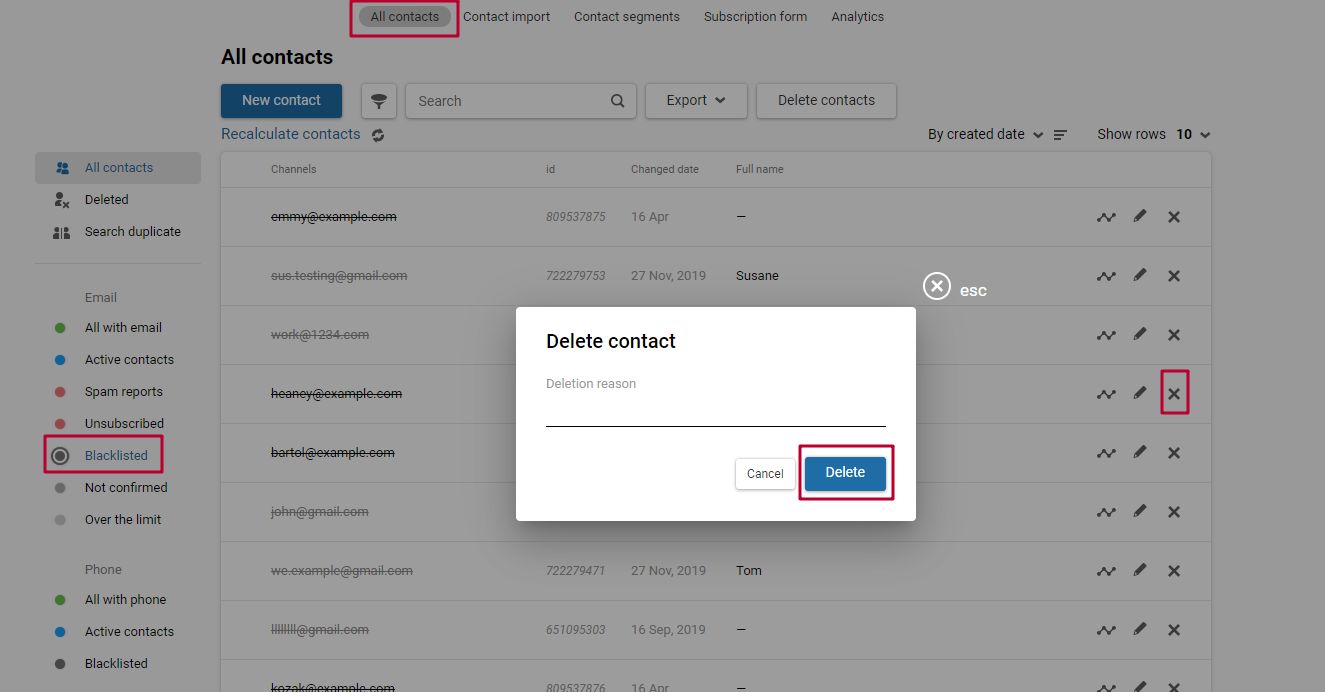 Contact Blacklist ESputnik Support contact-blacklist-esputnik-support